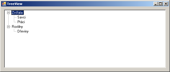 Příklad TreeView treeview1.nodes.