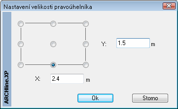 66 2. Otvorové prvky V zobrazeném dialogovém okně Nastavení prosklené konstrukce zadejte v políčku Délka konstrukce a Výška konstrukce přesné hodnoty rámu (pravoúhelníka) okna.