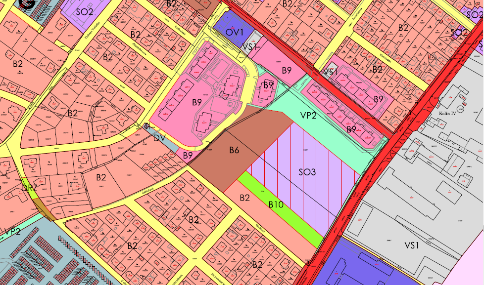 3. Územní plán Dotčené pozemky jsou dle platného územního plánu města Kolín vymezeny jako zastavitelná plocha, ve které je rozhodování o změnách v území podmíněno zpracováním územní studie.