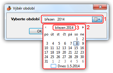 Uživatelská dokumentace Operace na skladě E.8.1 Výběr období Dialogové okno pro výběr období je vidět na obrázku E.24.