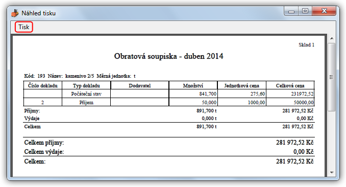 Uživatelská dokumentace Export, tisk a náhled tisku E.