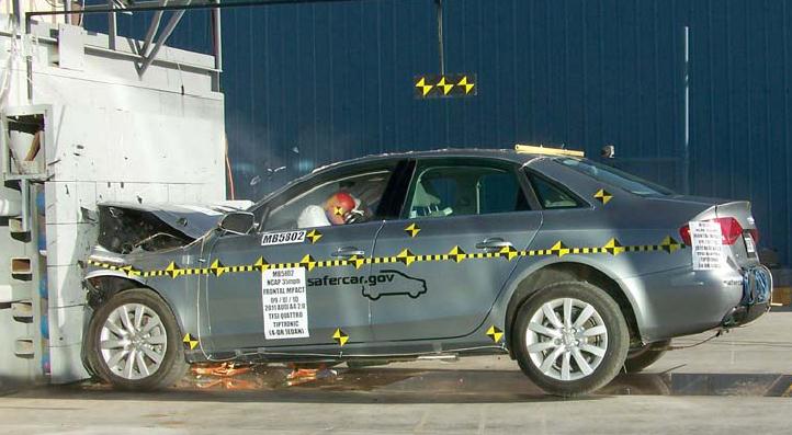 20. - 21. 1. 2012 v Brně Obrázek č. 4 Čelní nárazová zkouška vozidla Audi A4 [3] Picture No. 4 Frontal crash test of Audi A4 [3] 4.