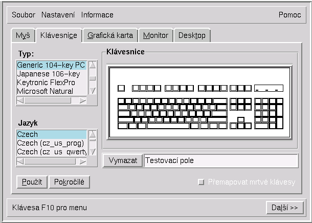 ( u $ o 73 Konfigurace starší verze XFree 33x pomocí SaX Obrázek 712: SaX: Rozšířená nastavení pro myš q,!5,z q,!