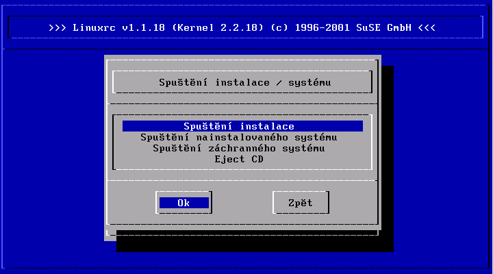 - n m % - n m % o - % n m %?? / Pomocí volby menu G "?ƒ{ y/ ² 2 ", 12 Instalace v textovém režimu (YaST 1) / 9!