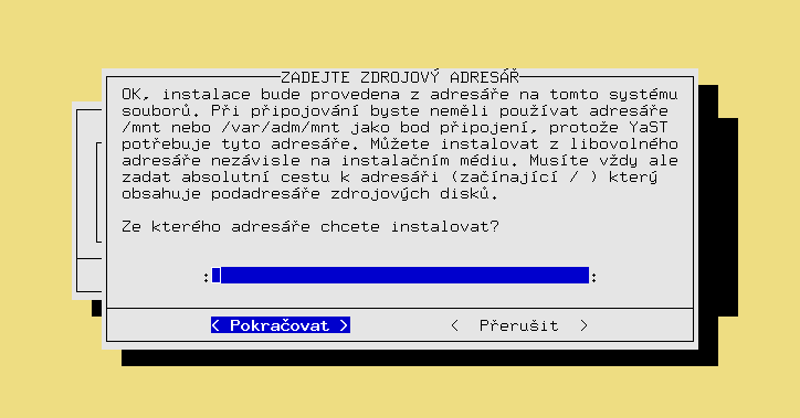 J J N o o % o ( o ( 2 Textově orientovaný instalátor YaST podrobný popis jako K4 Nyní musíte ručně připojit CD na určitý adresář, např pomocí příkazu: Ä Å6 Æ ÈÇô 4 ª6 6 Ê "Ü6É ð6ñ6ñ6ì Ø Äë 5ÕØ6Å) R W
