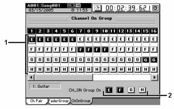 2b. PAIR/GROUP 2b-1. Channel Pair Zde můžete zadat párování sousedních kanálů mixu. U spárovaných kanálů budou následující parametry fungovat jako tandem a budou mít stejné hodnoty pro každý kanál.