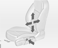 Sedadla, zádržné prvky 47 Sklon sedadla Bederní opěrka Nastavitelná stehenní opora Pumpovací pohyb páčkou nahoru = přední část sedadla je výše dolů = přední část sedadla je níže Bederní opěrku