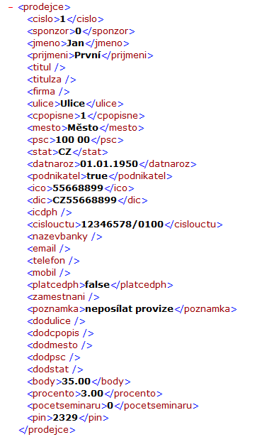 Soubory lze vytvořit ve třech formátech: TXT soubor bez záhlaví tabulky, kdy oddělovačem sloupců tabulky je středník CSV soubor se záhlavím tabulky a s oddělovačem sloupců čárkou XML soubor Z důvodů