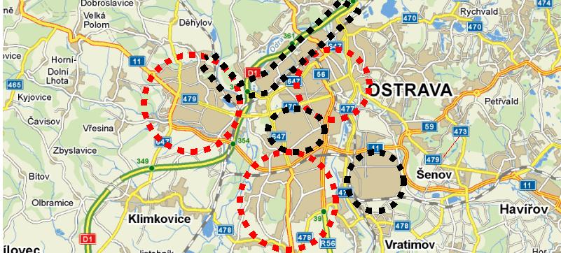 odůvodnění Obrázek 7: Základní síť cyklistických tras v Moravskoslezském kraji OSTRAVA Město má kolejovým a komunikačním napojením na mezinárodní letiště v Mošnově v okrese Nový Jičín zajištěnu