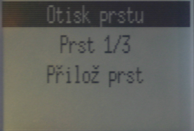 6.2. Přidání nového uživatele 6.2.1 Přidání nového uživatele pomocí otisku prstu Přihlaste se do menu správce, vyberte první ikonu na displeji nahoře vlevo, Přidat uživatele.