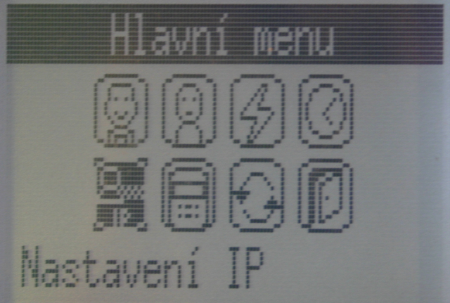 6.7.5.2. Zakázání DHCP Přihlaste se do menu správce, vyberte ikonu na displeji vlevo dole, Nastavení IP.