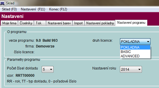 Možná fakturace zboží, evidence zákazníků, paušální fakturace, tisk sestav a tvorba grafů. ADVANCED licence BASIC rozšířena o objednávky, nabídky, ceníky, výrobu a kalendář úkolů.