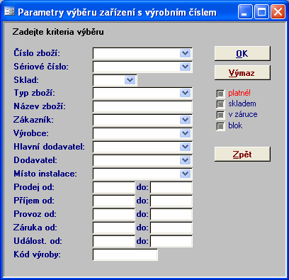 24 OK ZPĚT 1.5.5 Rušení duplicit zařízení Otevře kartu zařízení dle zvolených kritérií výběru. Zavře aktuální okno.