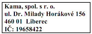 Ukázka dohody o provedení práce Kama, spol. s r. o. se sídlem ul. Dr.