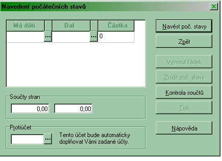 Účetní systémy na PC Tiskové sestavy Hlavní kniha sestava zjišťující obrat na jednotlivých syntetických účtech za Vámi zadané období.