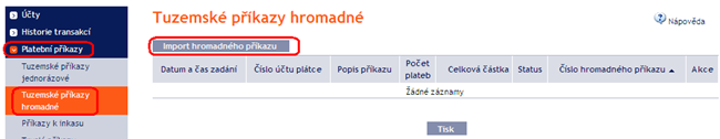 V. První obrazovka po přihlášení do Internetbankingu Po přihlášení do IB se zobrazí seznam účtů, které jsou připojeny k IB.