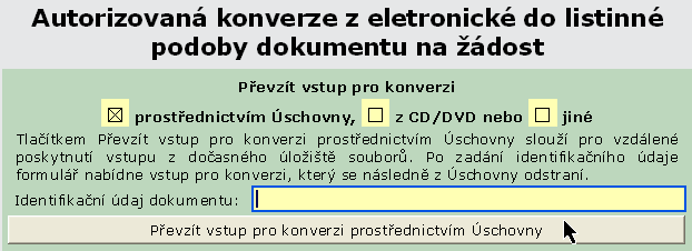 Vybereme správní poplatek ve výši vypsané ve formuláři a předáme žadateli pokladní doklad. Vytištěné potvrzení podepíšeme, orazítkujeme a předáme žadateli. Poučíme ho o přístupu k Úschovně.