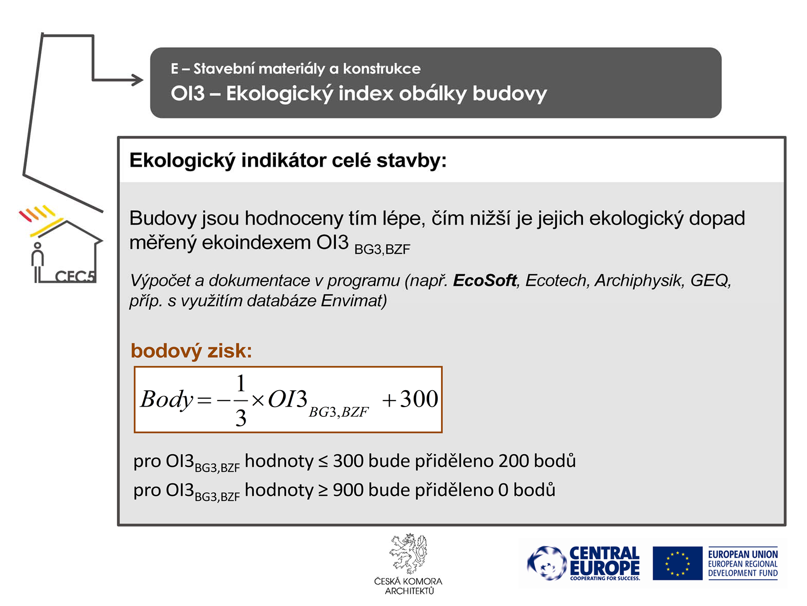 V obecné úrovni lze ideální budovu charakterizovat jako budovu, která spotřebovala minimum energie na výstavbu spotřebovává minimum energie na svůj provoz, vč.