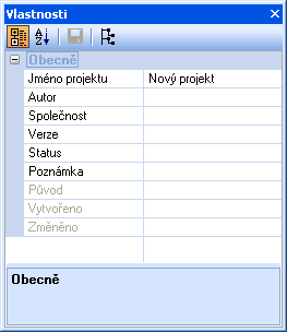 Změna označení projektu Když otevřete nový typ štítku, založí se automaticky kategorie projektu, která standardně obsahuje označení Nový projekt.