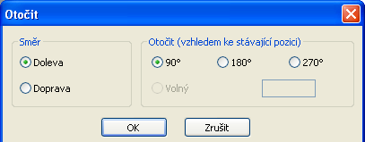 Otočit prvky Klikněte na prvek (text, formátovací prvek, obrázek, čárový kód), který chcete otočit.