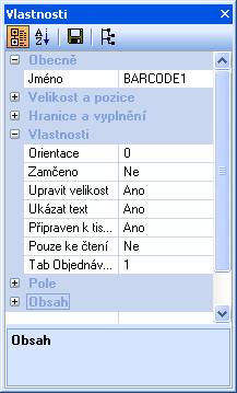 Vlastnost Orientace - orientace prvku v krocích 90.