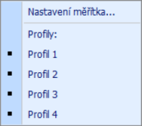 Hlavní okno programu Nastavení měřítka Pokud chcete vlastnosti vloženého měřítka změnit, klikněte na měřítko pravým tlačítkem myši. Objeví se nabídka s několika volbami: Volba Nastavení měřítka.