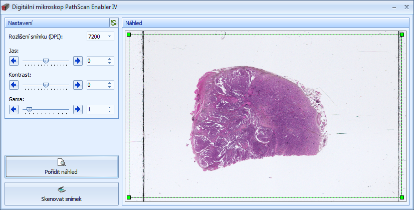 Ovládací panely snímacích zařízení 5. Digitální mikroskop PathScan Enabler IV Digitální mikroskop PathScan Enabler IV umožňuje pořizovat snímky celých mikroskopických preparátů.