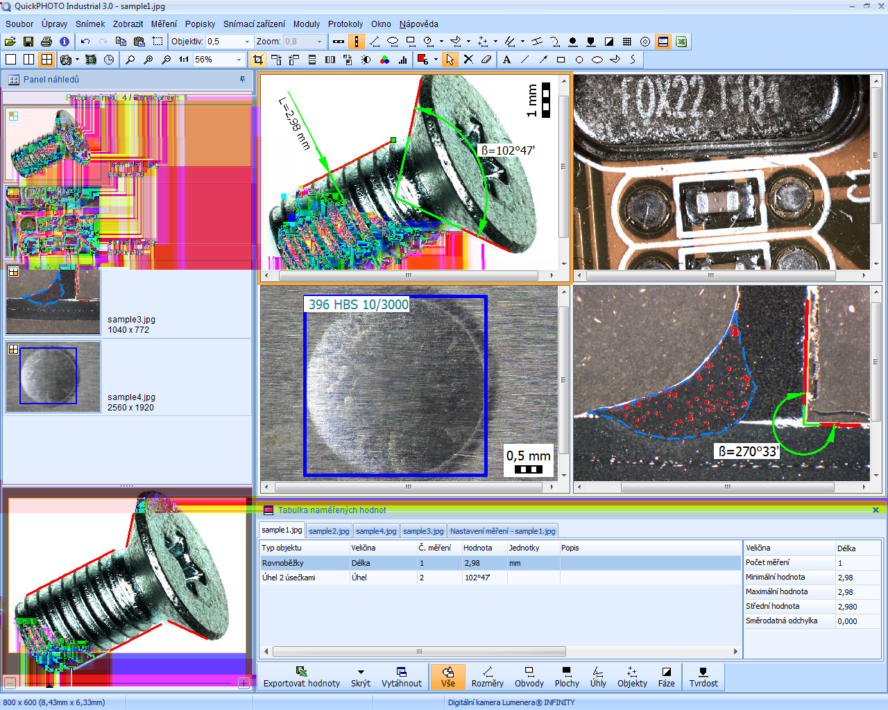 Úvod Program QuickPHOTO INDUSTRIAL 3.0 je určen pro záznam digitálního obrazu zejména z mikroskopů vybavených digitálními kamerami a fotoaparáty, k úpravám a ukládání pořízených snímků a měření.