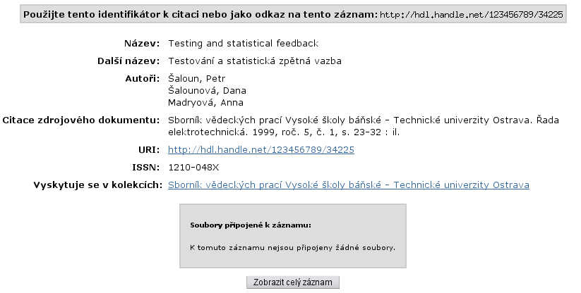 4 ŘEŠENÍ 44 Obrázek 9: Ukázka článku po konverzi v