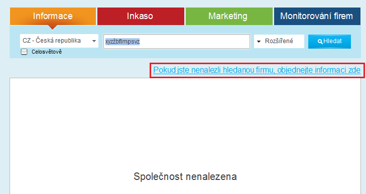 Pokud jste nebyli úspěšní při hledání informace o jakékoliv firmě, Creditreform zajistí co nejrychlejší dodání ve formě emailové zprávy do Vaší schránky.