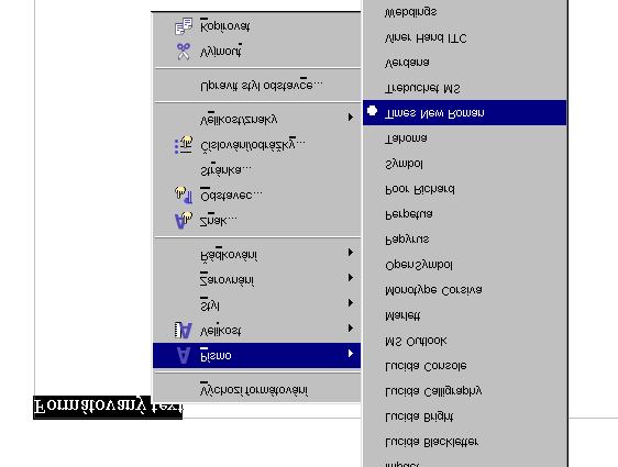 UTB ve Zlíně, Univerzitní institut 24 Potřebný typ písma můžeme také vybrat pokud klepneme na vybraný text pravým tlačítkem myši a zvolíme z místní nabídky příkaz Písmo (Název sady). Obr. 14.