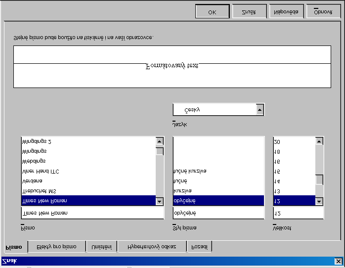 UTB ve Zlíně, Univerzitní institut 25 - klávesovou zkratkou Ctrl+I, - úpravou Stylu písma v dialogovém okně Znak.