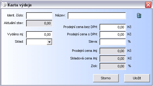 V polích Celkem výdej a Celkem prodej je zobrazen celkový součet vydaných položek v e skladových a prodejních cenách. Výdejku uložíte kliknutím na tlačítko Uložit.