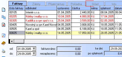 Nebo v průvodci nastavením programu Základy práce s modulem sklad Popis okna Modul