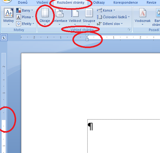 Pokročilé použití MS Word při tvorbě elektronických výukových materiálů 13 3 Nastavení textového dokumentu (rozložení stránky, okraje) 3.