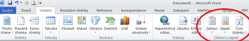 Pokročilé použití MS Word při tvorbě elektronických výukových materiálů 31 6 Záhlaví a zápatí. Číslování stránek.