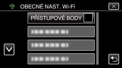 Použití Wi-Fi vytvořením QR kódu Registrace přístupového bodu (bezdrátový LAN směrovač) pro tento přístroj o Registrace Wi-Fi Protected Setup (WPS) 1 Klepněte na MENU 4 Klepněte na NASTAVIT Z QR KÓDU