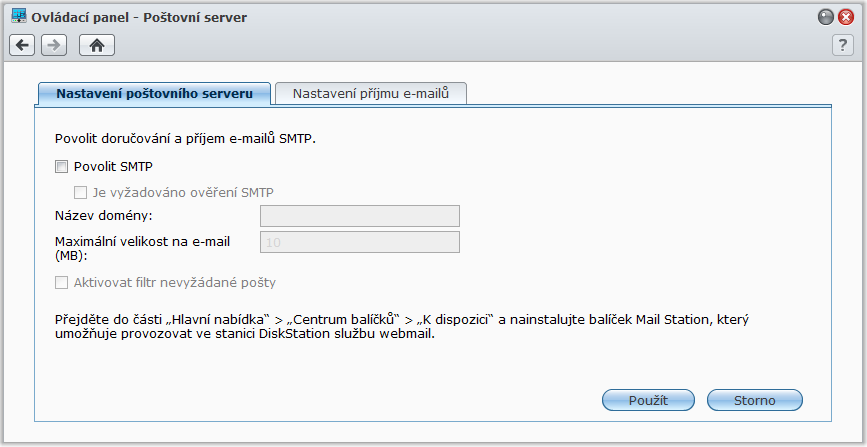 Změna možností služby HTTP Uživatelská příručka Synology DiskStation Klepněte na kartu HTTP Služba v části Ovládací panel > Webové služby.