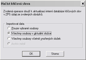 Obrázek 33 Automatické načtení klíčových slov. Zde pouze vyberte, z jakých fotografií mají být načtena klíčová slova. 3.5 Jak přiřadit klíčové slovo k fotografii?