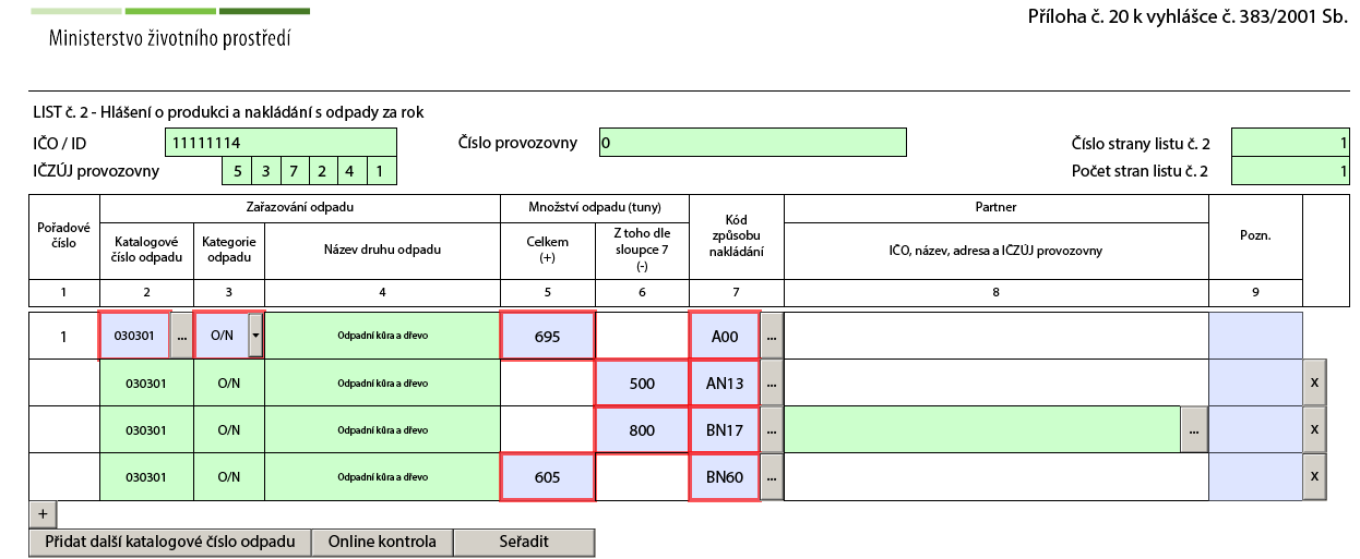 Okno pro zadávání partnerů zobrazíte také stisknutím tlačítka přímo na Listu č. 2 ve sloupci 8 Partner: 4.3.