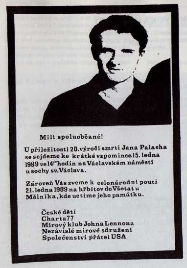 1989 Palachův týden 20. výročí smrti studenta Jana Palacha 15.
