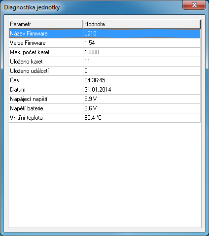 terminálu Logic 210 Bio (TD210 Bio) 2010-2014