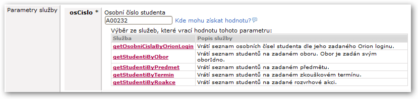 2.1 Stažení z IS/STAG služby, které na základě nějakých jednoduchých vstupních parametrů vygenerují výstup většinou (obecně řečeno) seznam nějakých položek. Obrázek 2.4: Stažení z IS/STAG.