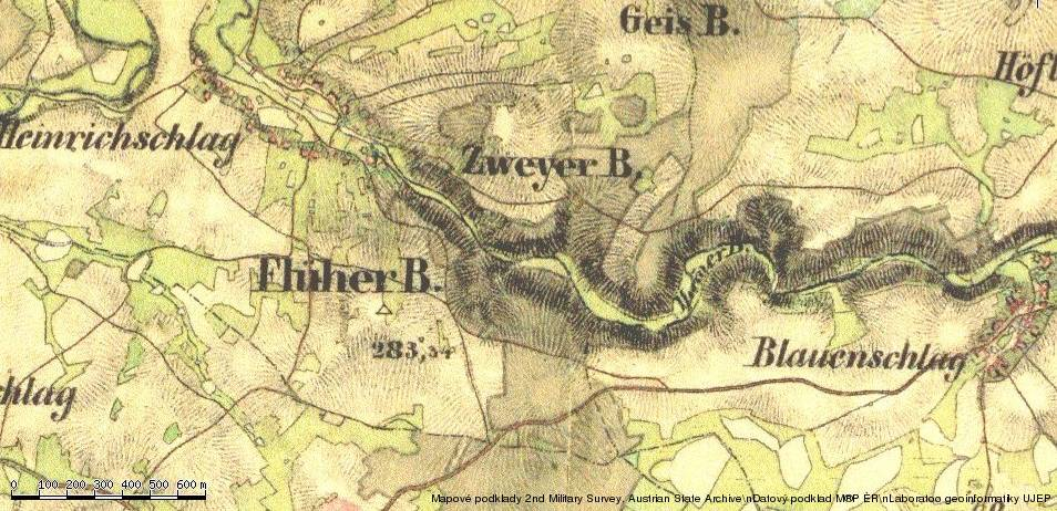 2.4. Socio-ekonomické poměry - využívání území a jeho okolí, ovlivňující lokalitu, v minulosti a současnosti Jak ukazuje mapa z let 1836-1852, bylo dno nivy dlouhodobě využíváno jako louky či