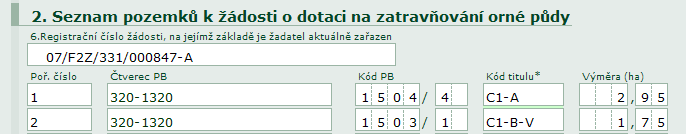 Přestoţe má povinnost zařadit do tohoto opatření celou výměru půdního bloku ke dni podání v LPIS, v ţádosti o poskytnutí dotace tuto povinnost jiţ nemá, tedy deklarovaná výměra závisí na vůli