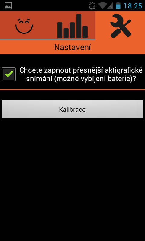 Kapitola 3. Realizace mobilní aplikace (OS Android) 3.3.6 Nastavení Obsahem poslední záložky je nastavení.