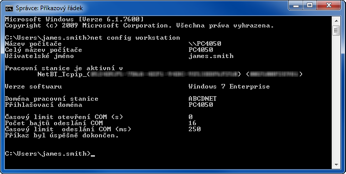 Odesílání > Příprava pro odeslání dokumentu do počítače Jak zjistit, co zadat do pole [Přihlašovací jméno uživatele] Zjistěte doménové jméno a uživatelské jméno pro přihlášení do systému Windows.