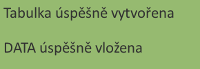 4. Vytvoření databázové tabulky pomocí PHP - předpokládáme, že spojení je funkční (přístup uložen do $spojeni) a že je vybrána databáze: $db='pokus'; - doporučení: dotaz je vždy dobré si předepsat do