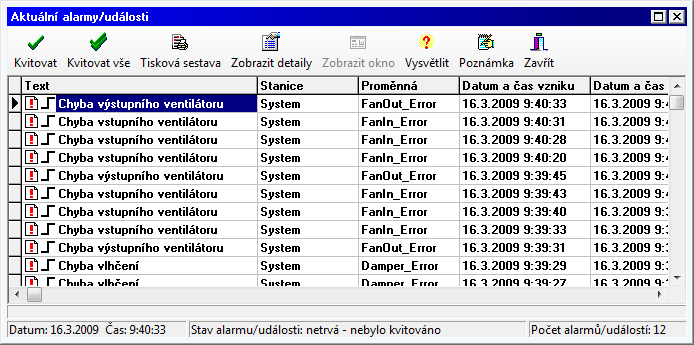 28 Seznamy alarmů/událostí 2.6.