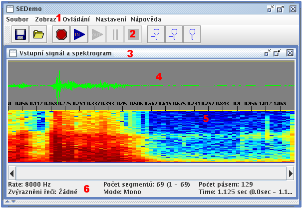 60 PŘÍLOHA A. UŽIVATELSKÁ PŘÍRUČKA Obrázek A.2: Popis program SEDemo lokalizaci programu (česká anglická), obsahuje integrovanou nápovědu k celému programu. část 2.